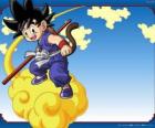 Goku ιππασίας Kinton σύννεφο του ότι μπορούν να πετούν με υψηλή ταχύτητα
